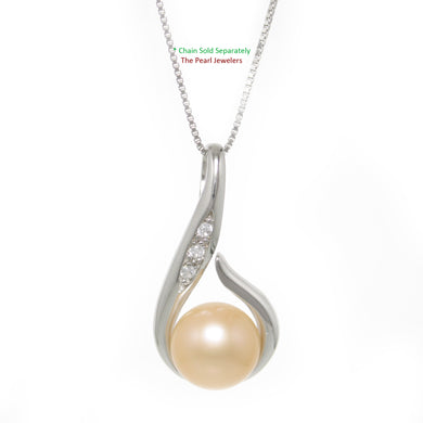 Sterling Silver 925 Fish Hook Peach Pearl Pendant