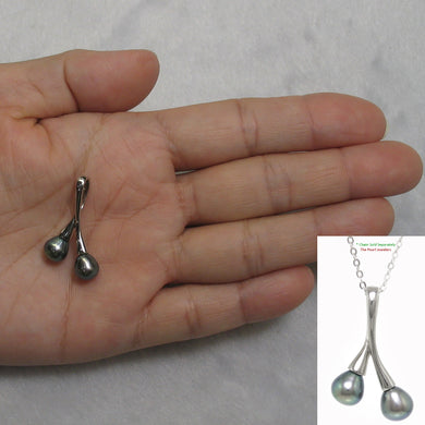 9200301B-Solid-Sterling-Silver-Twin-Cherries-Black-Blue-Cultured-Pearl-Pendant