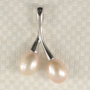 9200302-Solid-Sterling-Silver-Twin-Cherries-Real Pink-Pearl-Pendant