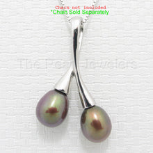 Load image into Gallery viewer, 9200306-Handcrafted-Twin-Chocolate-Real-Pearls-Silver-.925-Pendant