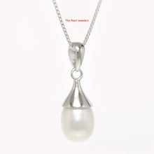 Load image into Gallery viewer, 9200380-Solid-Silver-925-Genuine-Real-White-Cultured-Pearl-Pendant-Necklace