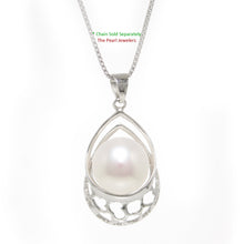 Load image into Gallery viewer, 9200400-Solid-Sterling-Silver-925-White-Freshwater-Cultured-Pearl-Pendant-Necklace