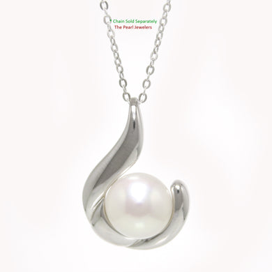 Sterling Silver 925 Hawaiian Fish Hook White Pearl Pendant