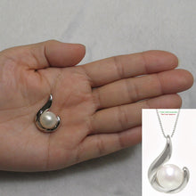 Load image into Gallery viewer, 9200410-Solid-Sterling-Silver-.925-Tradition-Hawaiian-Fish-Hook-White-Pearl-Pendant