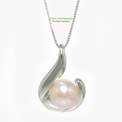Sterling Silver 925 Hawaiian Fish Hook Pale Pink Pearl Pendant