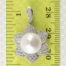 Load image into Gallery viewer, 9200420-Beautiful-White-Cultured-Pearls-C.Z-Sterling-Silver-.925-Pendant
