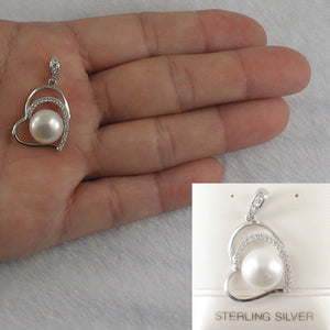 9200430-Sterling-Silver-.925-Open-Heart-White-Cultured-Pearls-C.Z-Pendant
