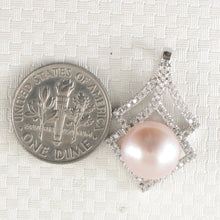 Load image into Gallery viewer, 9200442-Beautiful-Pink-Cultured-Pearl-Sterling-Silver-Cubic-Zirconia-Pendant