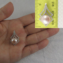 Load image into Gallery viewer, 9200442-Beautiful-Pink-Cultured-Pearl-Sterling-Silver-Cubic-Zirconia-Pendant