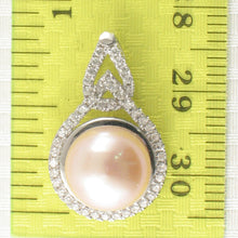 Load image into Gallery viewer, 9200452-Beautiful-Sterling-Silver-Cubic-Zirconia-Pink-Cultured-Pearl-Pendant
