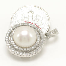 Load image into Gallery viewer, 9200460-Sterling-Silver-.925-Beautiful-White-Cultured-Pearls-Cubic-Zirconia-Pendant