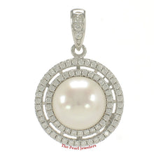 Load image into Gallery viewer, 9200460-Sterling-Silver-.925-Beautiful-White-Cultured-Pearls-Cubic-Zirconia-Pendant