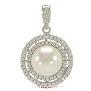 9200460-Sterling-Silver-.925-Beautiful-White-Cultured-Pearls-Cubic-Zirconia-Pendant