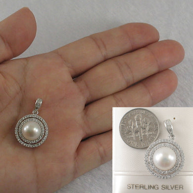 9200460-Sterling-Silver-.925-Beautiful-White-Cultured-Pearls-Cubic-Zirconia-Pendant