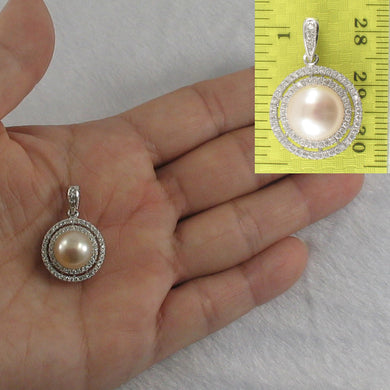 9200462-Sterling-Silver-.925-Beautiful-Pink-Cultured-Pearls-Cubic-Zirconia-Pendant
