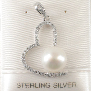 9200470-Beautiful-White-Cultured-Pearls-Cubic-Zirconia-Silver-925-Open-Heart-Pendant