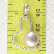 Load image into Gallery viewer, 9200472-Beautiful-Pink-Pearls-Cubic-Zirconia-Silver-925-Open-Heart-Pendant