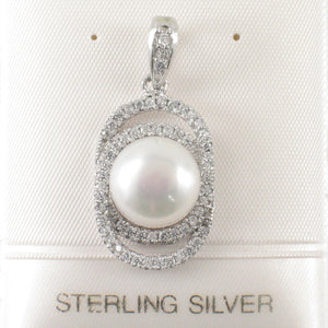 9200480-Beautiful-White-Cultured-Pearl-925-Sterling-Silver-Cubic-Zirconia-Pendant