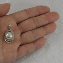 Load image into Gallery viewer, 9200480-Beautiful-White-Cultured-Pearl-925-Sterling-Silver-Cubic-Zirconia-Pendant