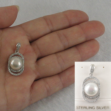 9200480-Beautiful-White-Cultured-Pearl-925-Sterling-Silver-Cubic-Zirconia-Pendant
