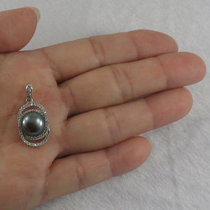 9200481-Beautiful-Black-Cultured-Pearl-925-Sterling-Silver-Cubic-Zirconia-Pendant