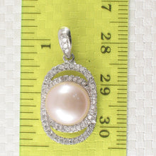 Load image into Gallery viewer, 9200482-Beautiful-Pink-Cultured-Pearl-925-Sterling-Silver-Cubic-Zirconia-Pendant