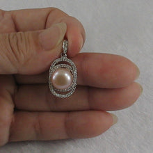 Load image into Gallery viewer, 9200482-Beautiful-Pink-Cultured-Pearl-925-Sterling-Silver-Cubic-Zirconia-Pendant