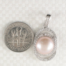 Load image into Gallery viewer, 9200492-Beautiful-Pink-F/W-Pearl-Crafted-Solid-Silver-925-Cubic-Zirconia-Pendant
