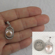 Load image into Gallery viewer, 9200492-Beautiful-Pink-F/W-Pearl-Crafted-Solid-Silver-925-Cubic-Zirconia-Pendant