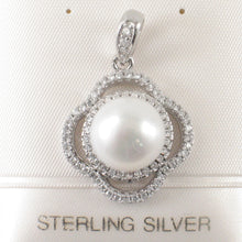 Load image into Gallery viewer, 9200500-Beautiful-White-Cultured-Pearl-Silver-.925-Cubic-Zirconia-Lovely-Pendant