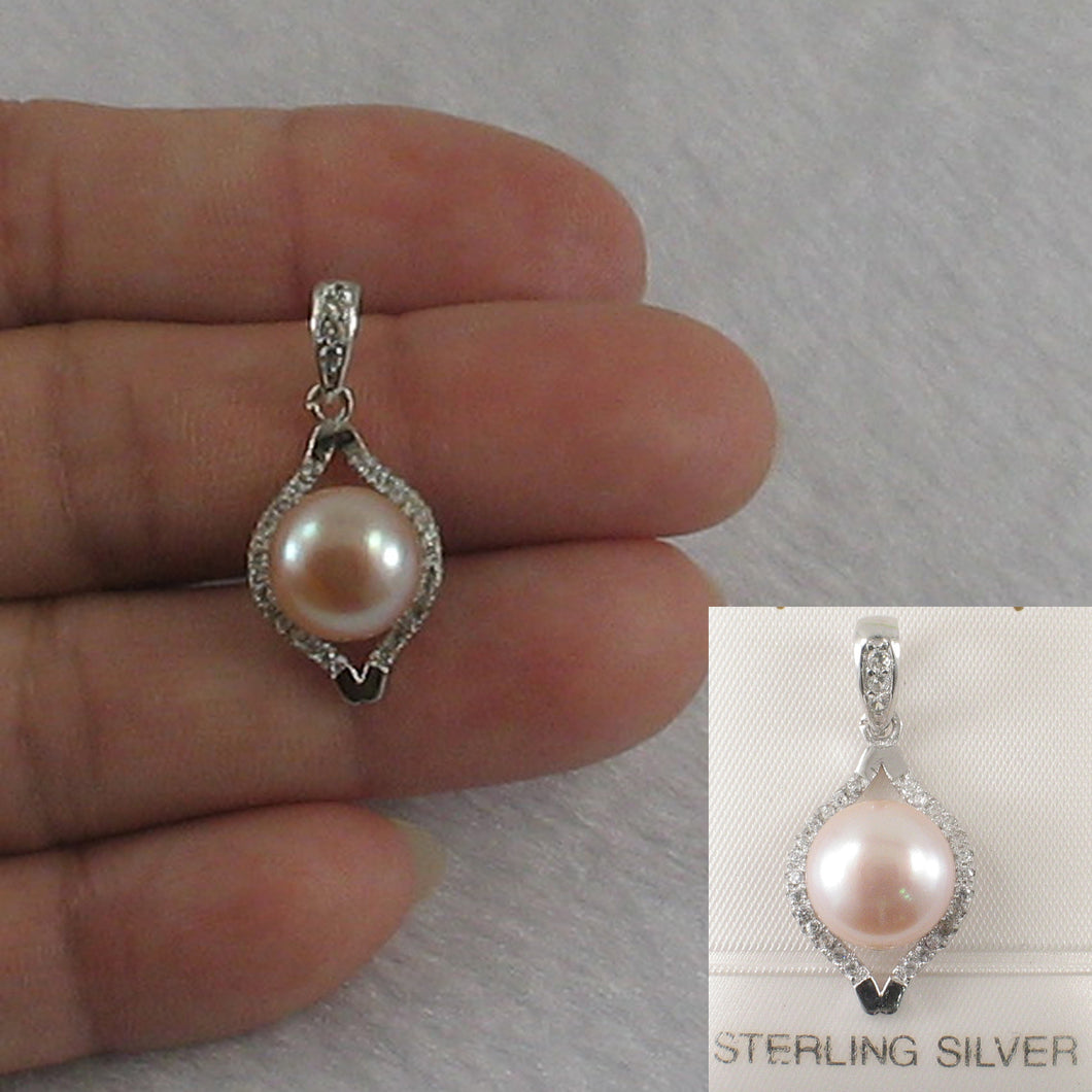 9200512-Beautiful-Cubic-Zirconia-Pink-Cultured-Pearl-Solid-Silver-925-Pendant