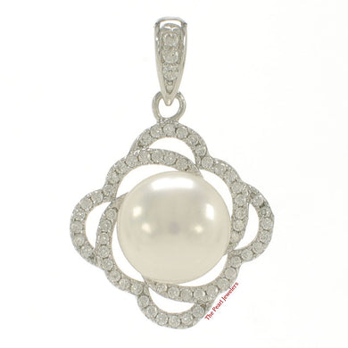 Sterling Silver 925 White Pearl & CZ Pendant