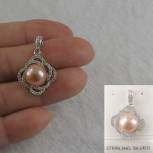 Load image into Gallery viewer, 9200522-Beautiful-Pink-Cultured-Pearl-Cubic-Zirconia-Sterling-Silver-.925-Pendant