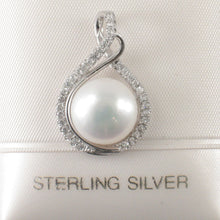 Load image into Gallery viewer, 9200530-Beautiful-White-Cultured-Pearls-Solid-Silver-925-Cubic-Zirconia-Pendant