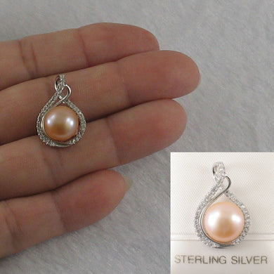 9200532-Beautiful-Pink-Cultured-Pearls-Solid-Silver-925-Cubic-Zirconia-Pendant