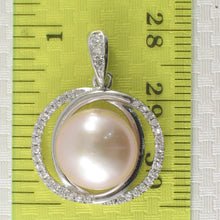 Load image into Gallery viewer, 9200542-Beautiful-Pink-Cultured-Pearls-Solid-Silver-925-Cubic-Zirconia-Pendant