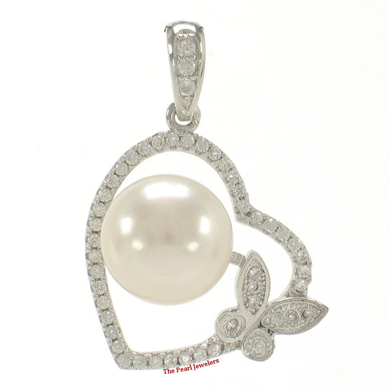 Sterling Silver 925 White Pearl & CZ Pendant