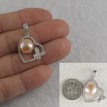 Load image into Gallery viewer, 9200552-Sterling-Silver-.925-Beautiful-Pink-Cultured-Pearls-Cubic-Zirconia-Pendant