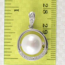 Load image into Gallery viewer, 9200560-Real-White-Cultured-Pearls-Solid-Silver-925-Cubic-Zirconia-Pendant