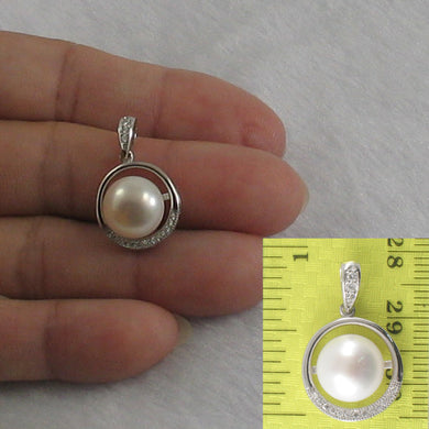 9200560-Real-White-Cultured-Pearls-Solid-Silver-925-Cubic-Zirconia-Pendant