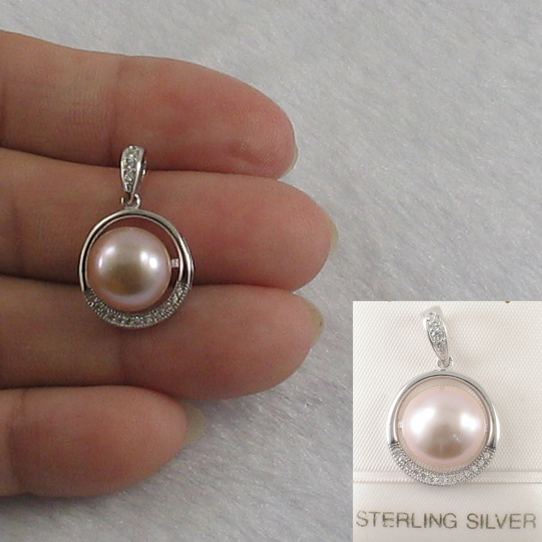 9200562-Real-Pink-Cultured-Pearls-Solid-Silver-925-Cubic-Zirconia-Pendant