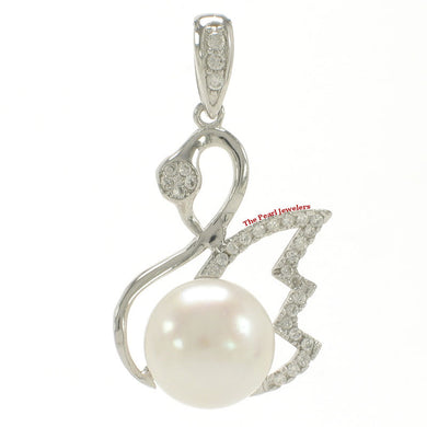 Sterling Silver 925 White Pearl & CZ Pendant