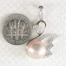 Load image into Gallery viewer, 9200572-Sterling-Silver-.925-Genuine-Pink-Cultured-Pearl-Cubic-Zirconia-Pendant