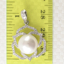 Load image into Gallery viewer, 9200580-Genuine-White-Cultured-Pearl-Cubic-Zirconia-Sterling-Silver-.925-Pendant
