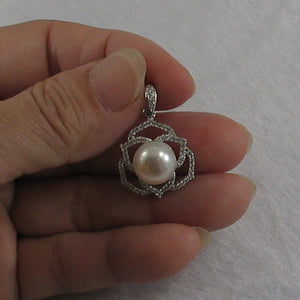 9200580-Genuine-White-Cultured-Pearl-Cubic-Zirconia-Sterling-Silver-.925-Pendant