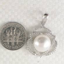 Load image into Gallery viewer, 9200580-Genuine-White-Cultured-Pearl-Cubic-Zirconia-Sterling-Silver-.925-Pendant