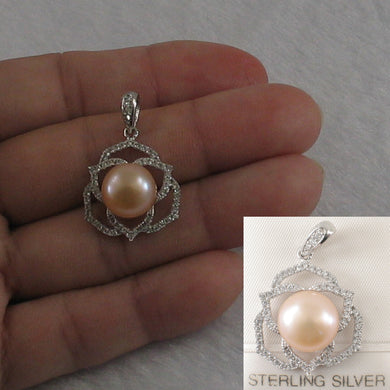 9200582-Genuine-Pink-Cultured-Pearl-Cubic-Zirconia-Sterling-Silver-.925-Pendant