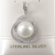 Load image into Gallery viewer, 9200590-Genuine-Beautiful-White-Pearl-Cubic-Zirconia-Sterling-Silver-.925-Pendant