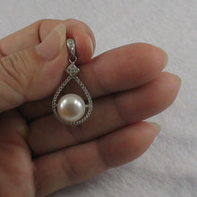 Load image into Gallery viewer, 9200600-Genuine-White-Pearl-Cubic-Zirconia-Sterling-Silver-.925-Pendant