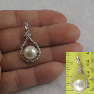 9200600-Genuine-White-Pearl-Cubic-Zirconia-Sterling-Silver-.925-Pendant